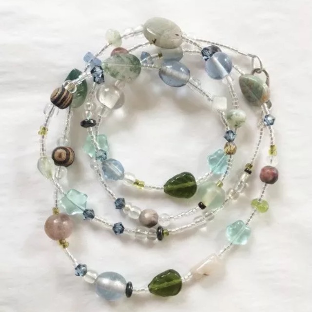 Air & Earth Necklace Gemstone Wood Meditation